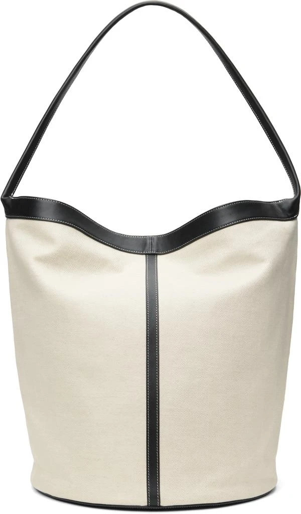 Recto Off-White Canvas Large Bucket Bag 1