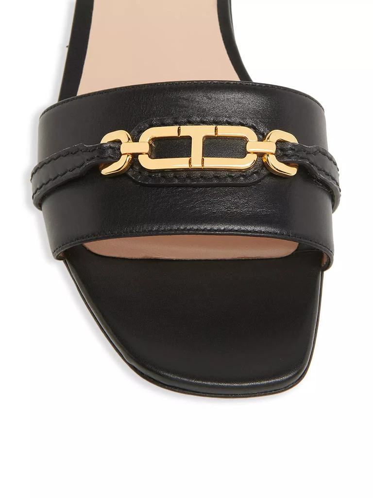 Tom Ford Logo Chain-Link Leather Slide Sandals 4