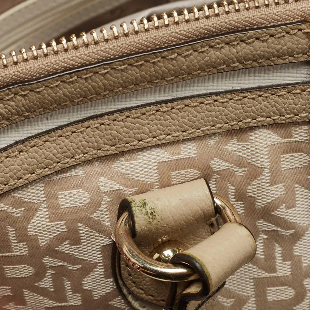 DKNY DKNY Cream/Beige Signature Canvas and Leather Dome Satchel 11