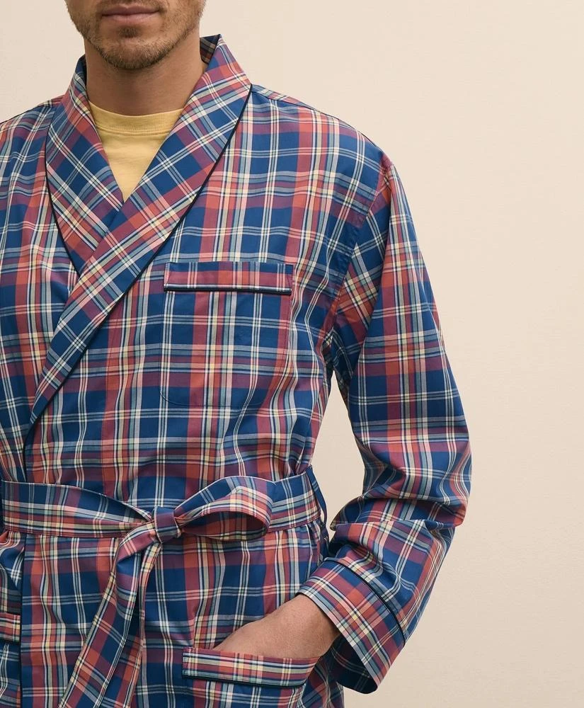 Brooks Brothers Cotton Broadcloth Madras Robe 3