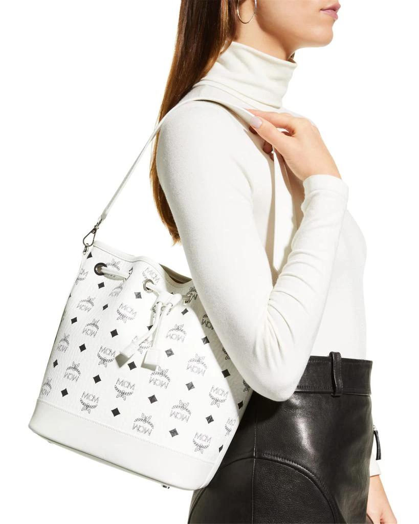 MCM Dessau Medium Monogram Drawstring Bucket Bag 2