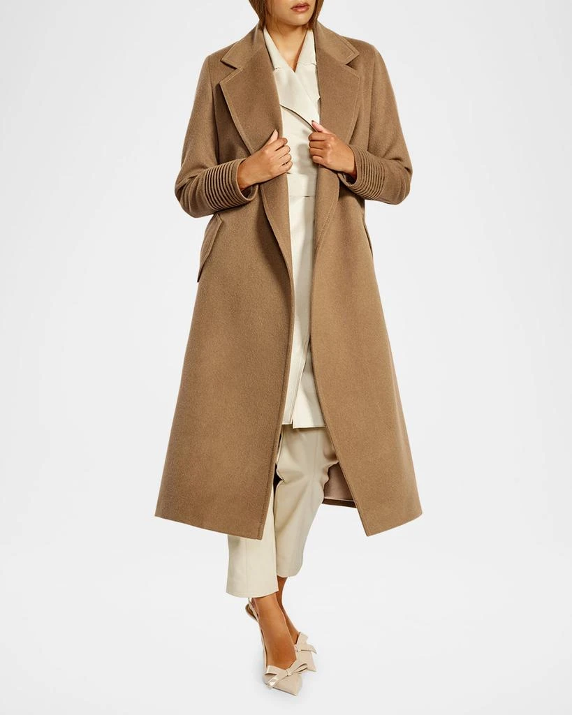 Sentaler Long Notched-Collar Wrap Coat 4