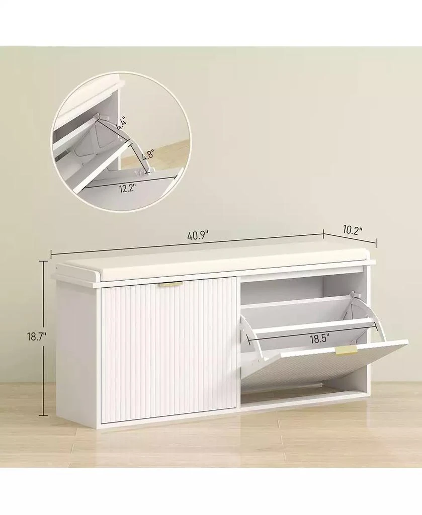 Slickblue Modern Shoe Rack with Drawer and Cushioned Seat for Hallway 3