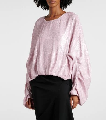 Dries Van Noten Sequined gathered blouse 6