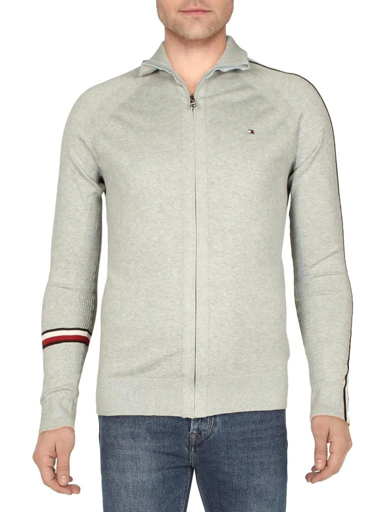 Tommy Hilfiger Mens Cotton Contrast Trim Full Zip Sweater 3