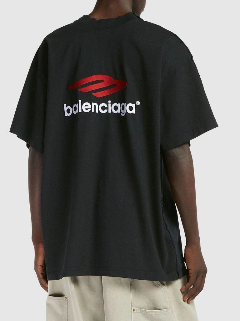 BALENCIAGA Double Front Logo Cotton T-shirt 1