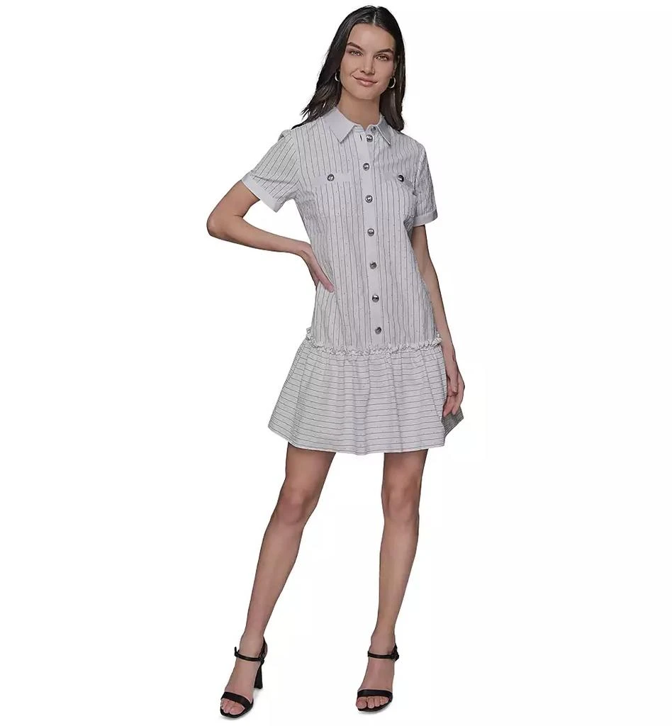Karl Lagerfeld Paris Women's Embellished Shirred Shirtdress 1