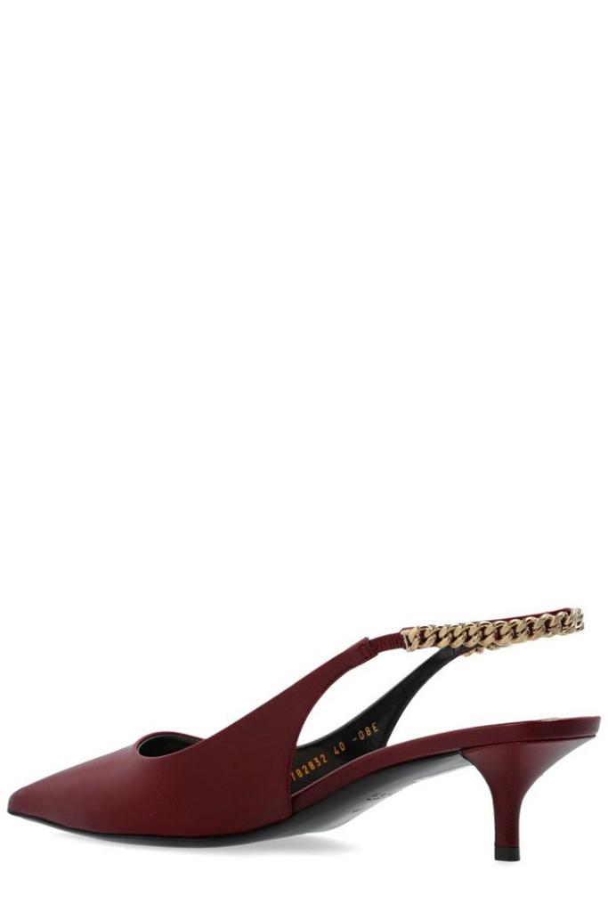【送料&関税込】Gucci Signoria Logo Plaque Slingback Pumps Gucci Signoria slingback pump in metallic copper leather