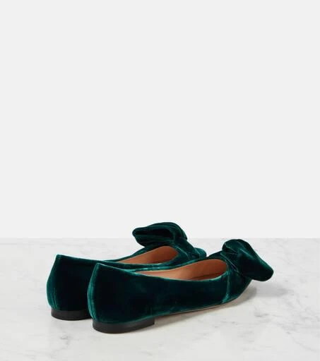 Gianvito Rossi Bow-detail velvet ballet flats 2