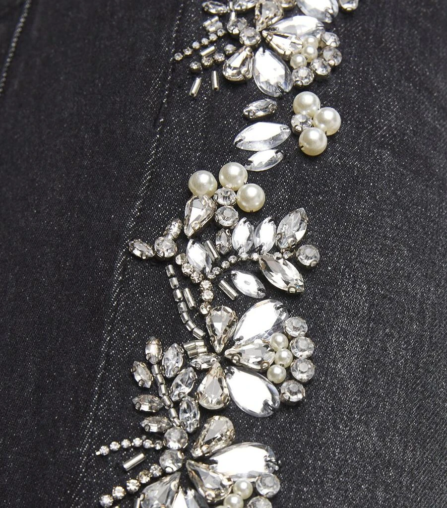 Alice + Olivia Embellished Roxie Straight Jeans 5