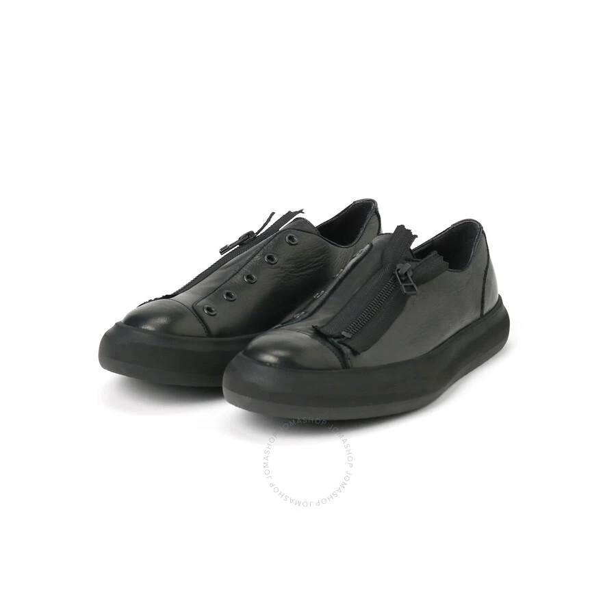 YOHJI YAMAMOTO Ladies Black Low Top Zip-Up Sneakers 1