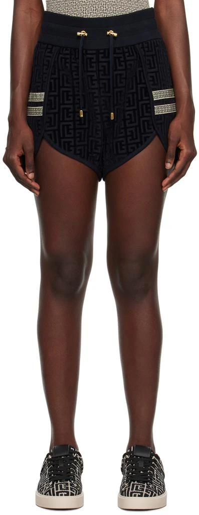 Balmain Navy Monogram Shorts 1