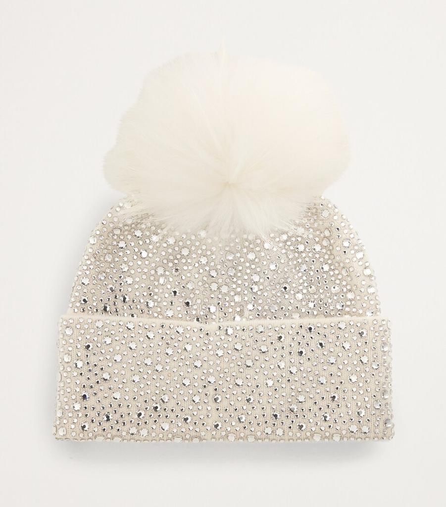 William Sharp Crystal-Embellished Pom-Pom Beanie