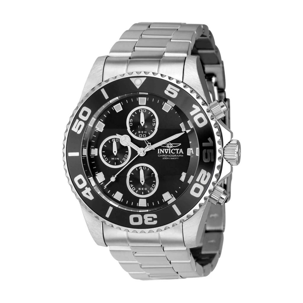 Invicta Invicta Men's Chronograph Watch - Pro Diver Black Dial Silver Tone Bracelet | 43405 1