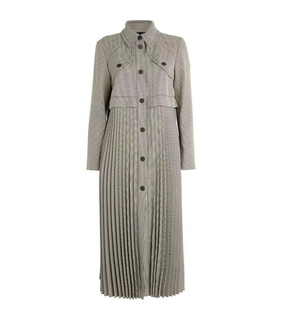 Sandro Houndstooth Pleated Trench Coat 1