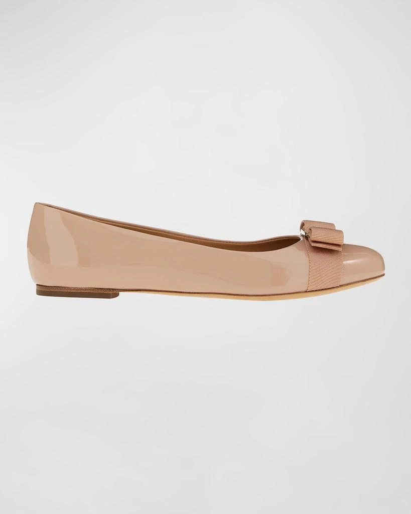 Salvatore Ferragamo Varina Patent Leather Bow Ballerina Flats 1