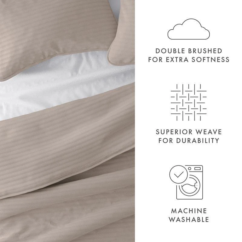IENJOY HOME Stripes Stitch Latte Quilt Coverlet Set Modern Ultra Soft Microfiber Bedding 5