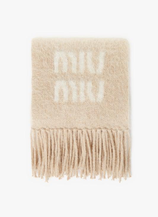 Miu Miu Scarf With Contrasting Logo – On Sale Now with Up to