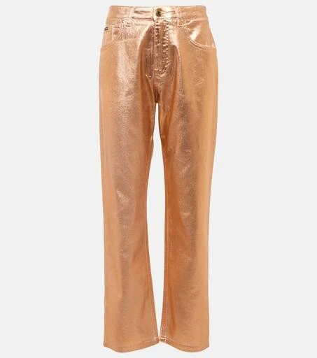 Tom Ford Metallic mid-rise boyfriend jeans 1