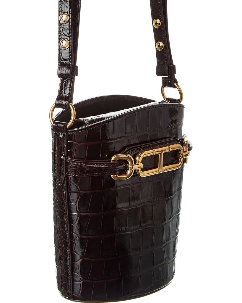 Tom Ford Whitney Small Croc-Embossed Leather Bucket Bag 3