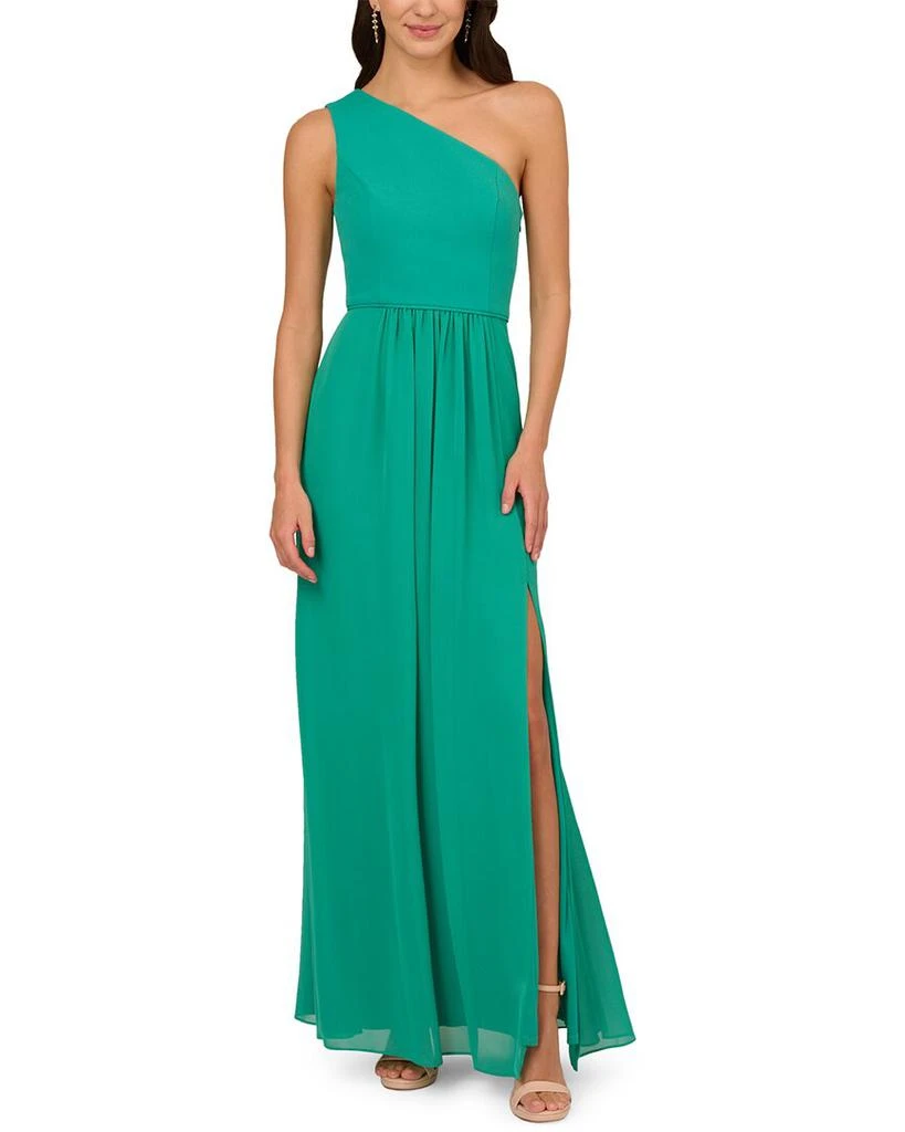 Adrianna Papell One Shoulder Chiffon Gown 1