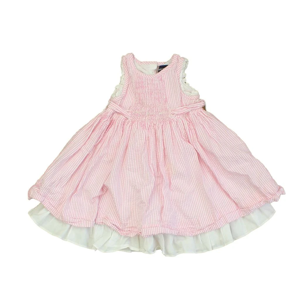 Ralph Lauren Girls Pink | White | Seersucker Dress 1