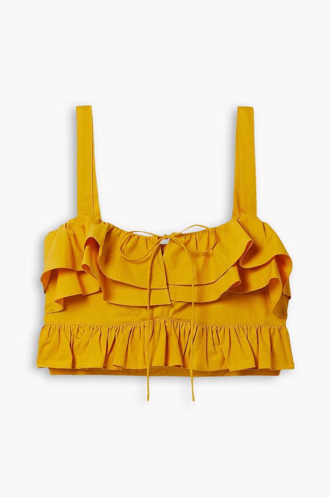Jason Wu Cropped ruffled cotton-poplin top