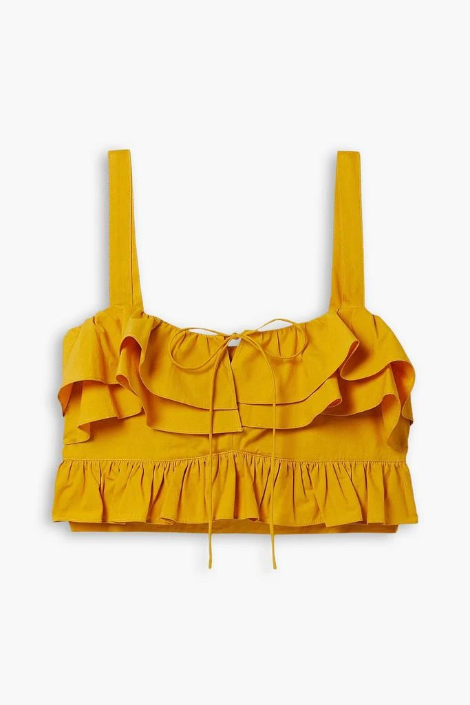 Jason Wu Cropped ruffled cotton-poplin top 1