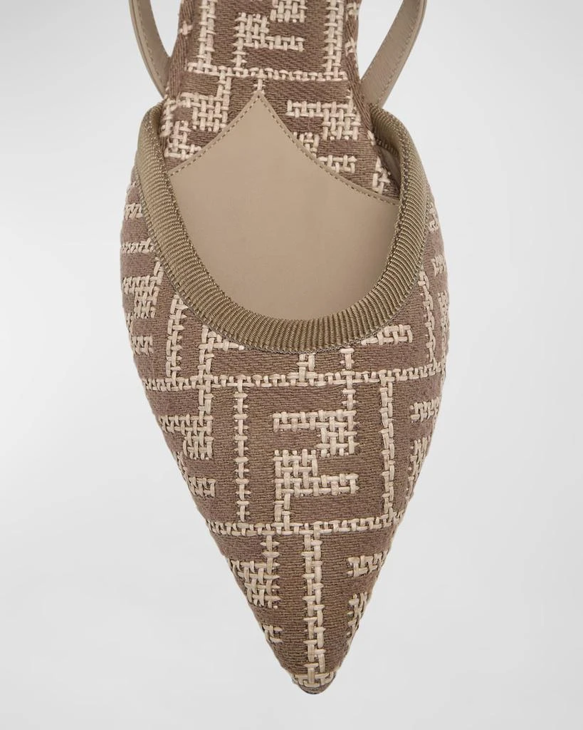 Fendi Colibri Lite FF Raffia Slingback Flats 7