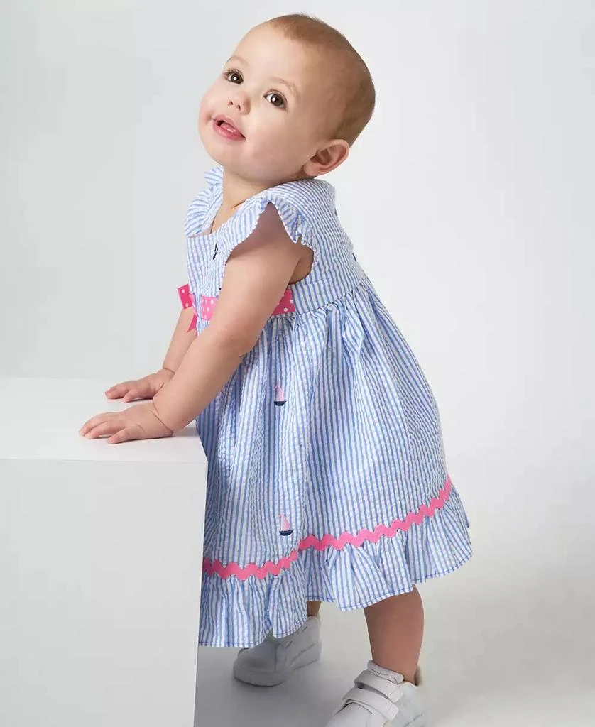 Rare Editions Baby Girls Nautical Seersucker Dress 6