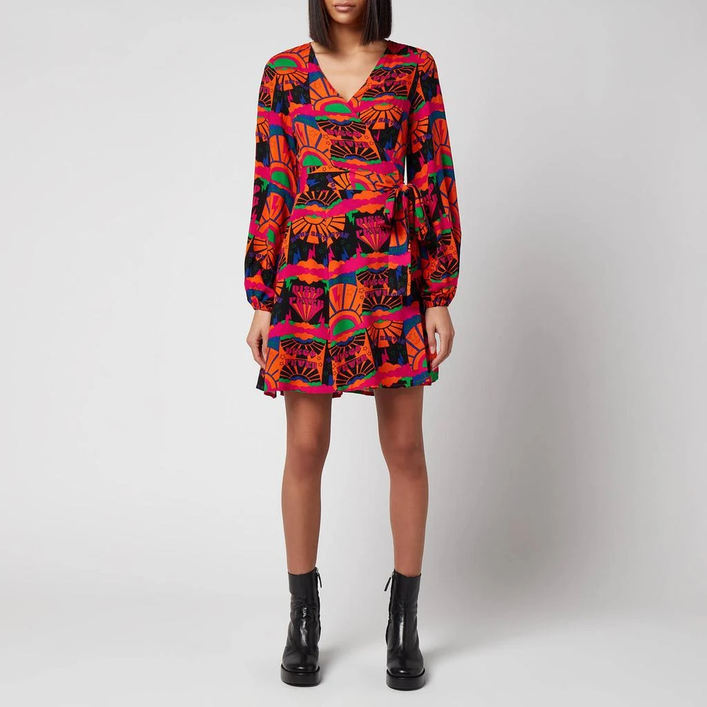 The Hut Never Fully Dressed Women's Disco Groove Wrap Dress - Multi 3