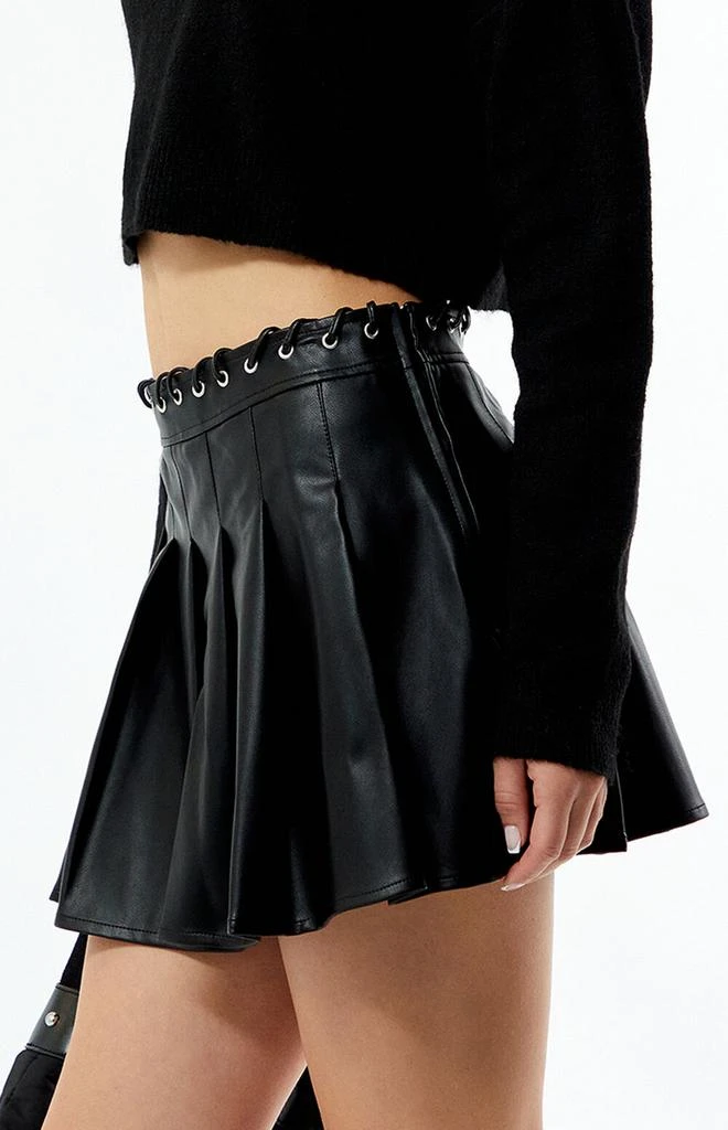 Glamorous Faux Leather Grommet Mini Skirt 2