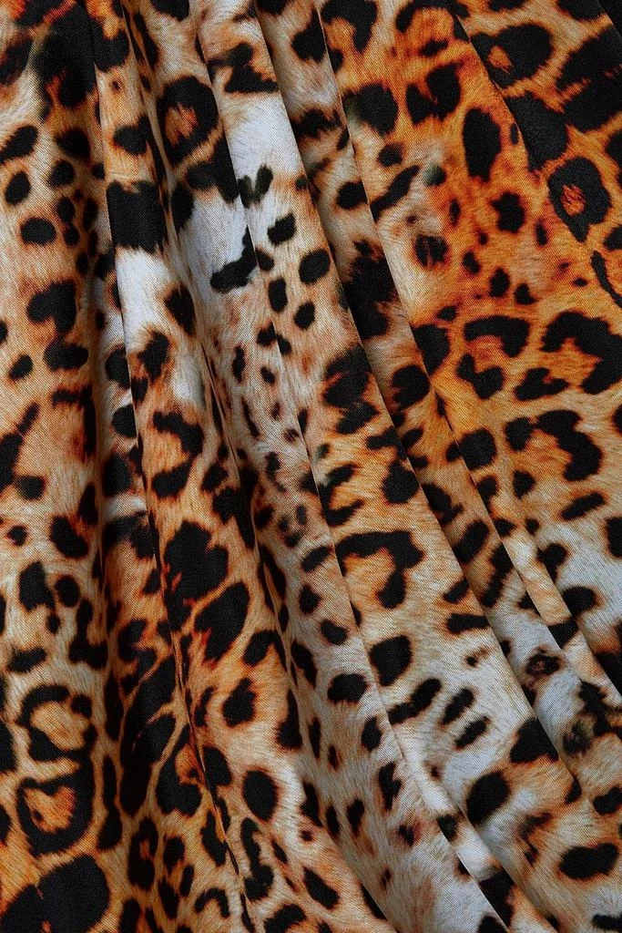Halpern One-shoulder cutout leopard-print stretch-jersey mini dress 5