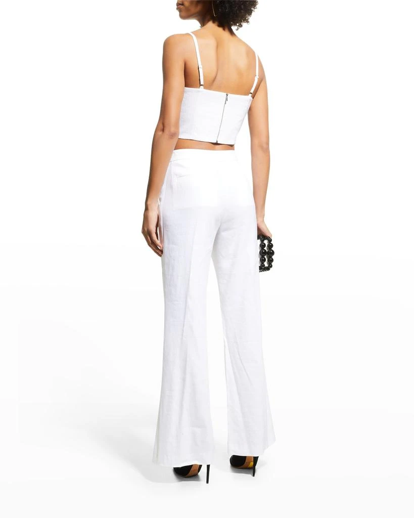 Milly Lennon Linen Bootcut Pants 4