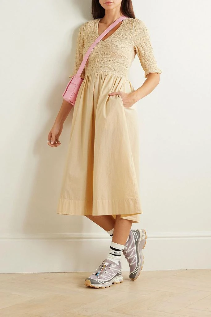 Sea Juni smocked cotton midi dress 2