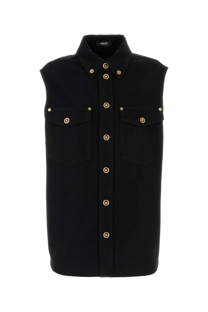 Versace Versace Button-Up Sleeveless Denim Shirt 1