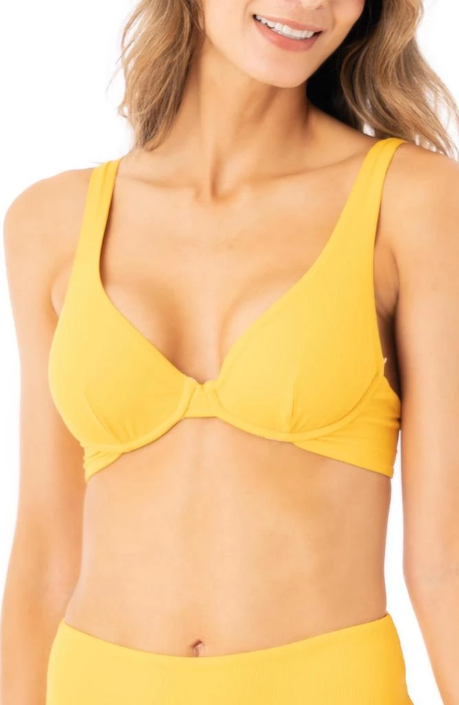 Maaji Amber Yellow Macarenna Reversible Underwire Bikini Top 1