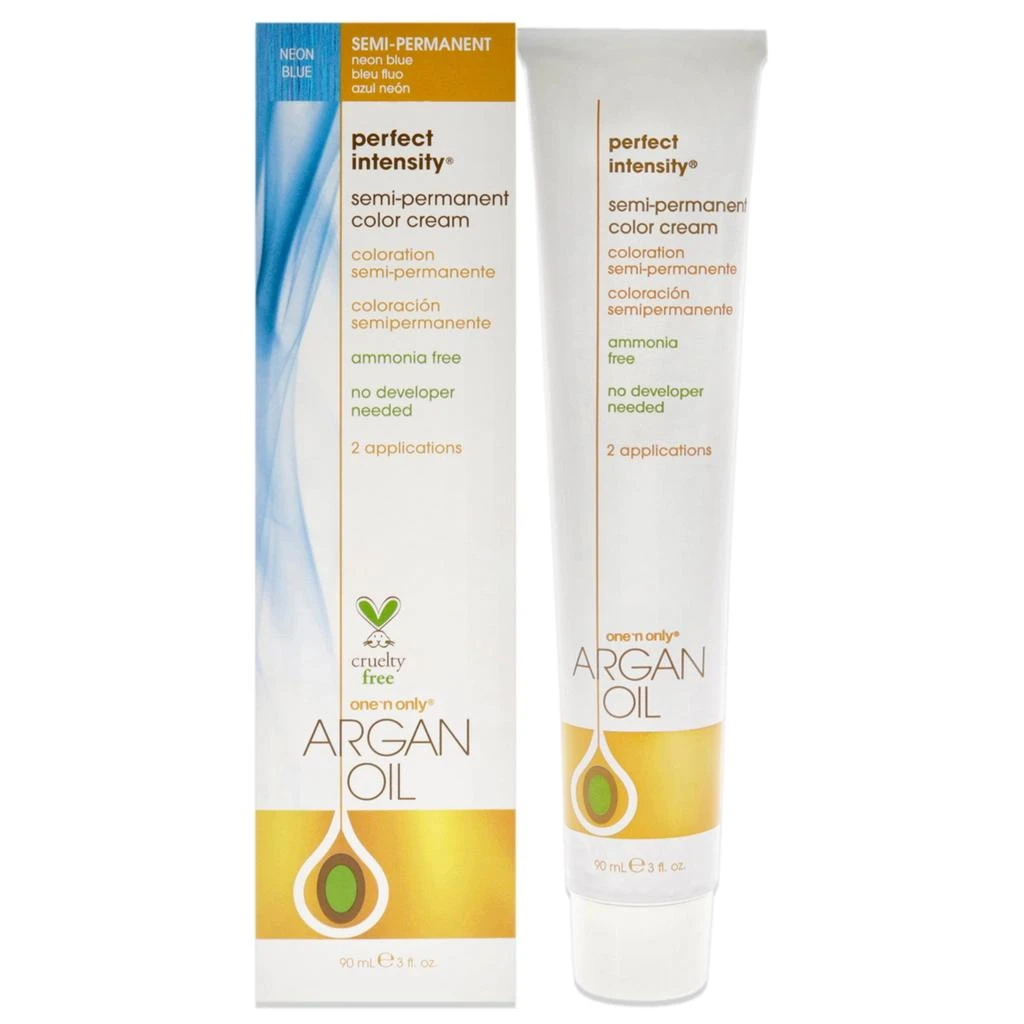 One n Only Argan Oil Perfect Intensity Semi-Permanent Color Cream - Neon Blue by  for Unisex - 3 oz Hair Color 1