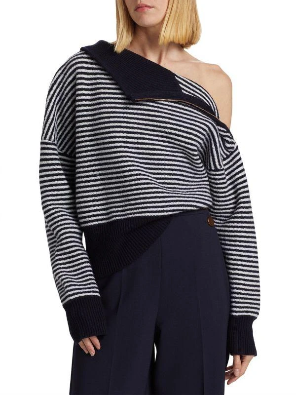 Max Mara Bessica Striped Wool-Cashmere Turtleneck Sweater new arrivals
