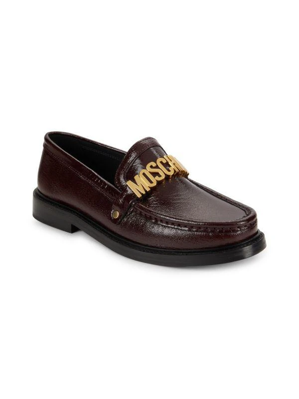 Moschino Logo Leather Loafers 2