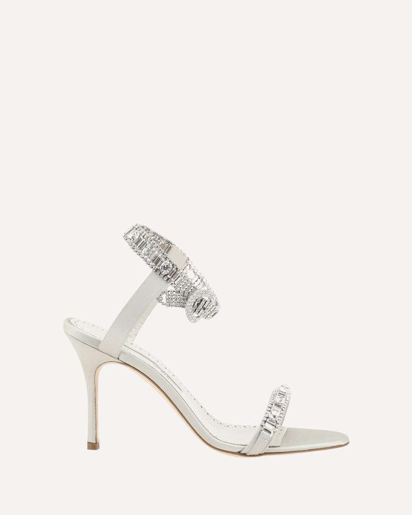 【送料&関税込】Manolo Blahnik Elsaka 090 Sandals Beige Elsaka Heeled Sandals by Manolo Blahnik on Sale