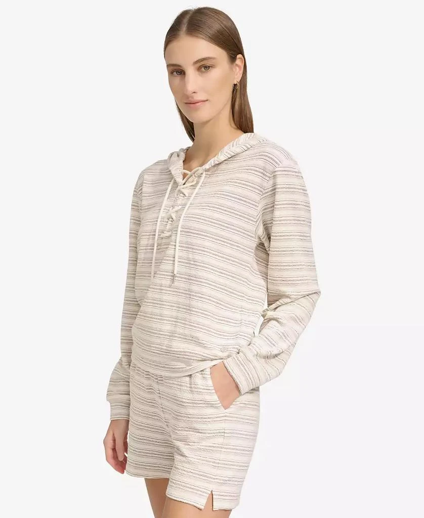 Marc New York by Andrew Marc Women's Heritage Striped Lace-Up Hoodie 5