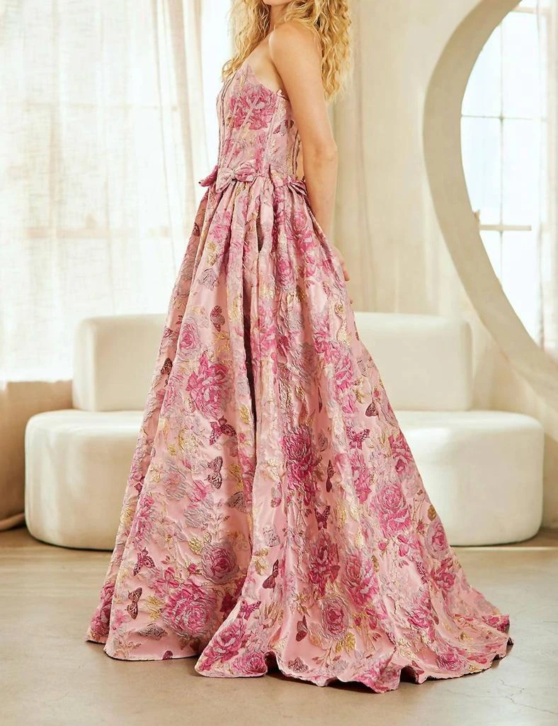 Amelia Couture Amelia Couture - Strapless Flower Bow Detail Prom Gown 3