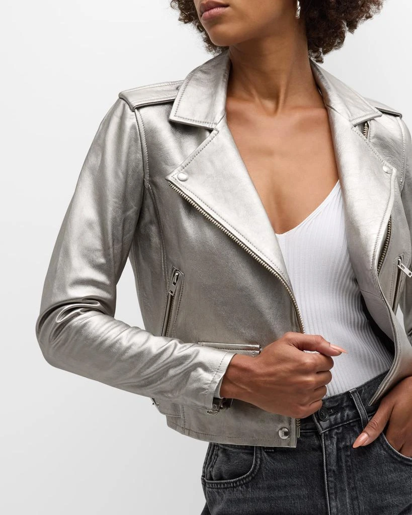 Iro Asheville Cropped Metallic Leather Jacket 7