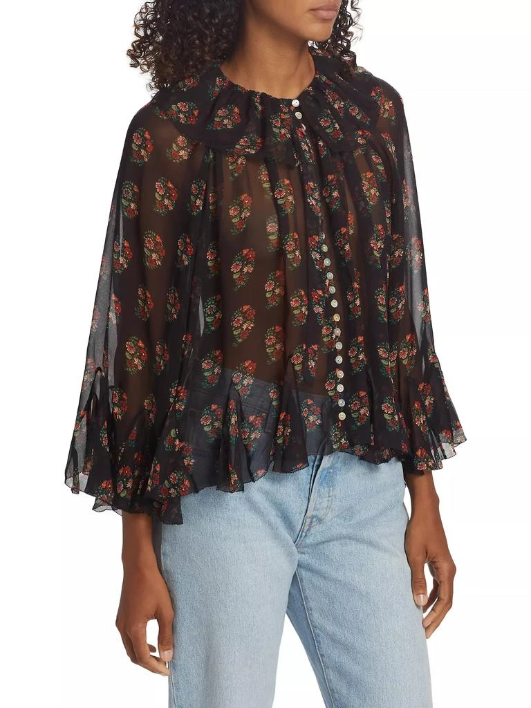 DÔEN Kahira Floral Silk Blouse 4