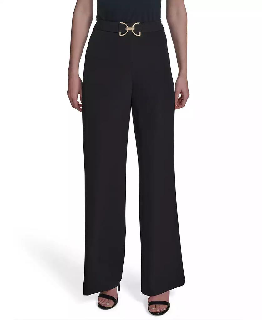 HALSTON Women's Horsebit Buckle Straight-Leg Pants