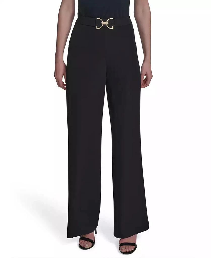 HALSTON Women's Horsebit Buckle Straight-Leg Pants 1