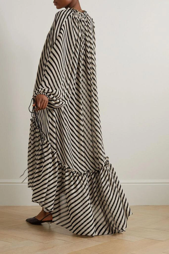 PETAR PETROV Hydra ruffle-trimmed striped crepon maxi dress 3