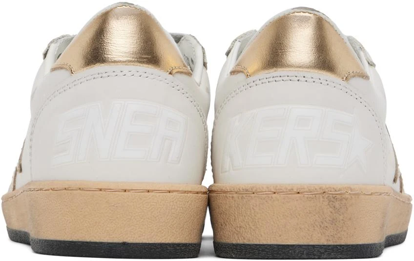 Golden Goose White & Gold Ball Star Sneakers 2