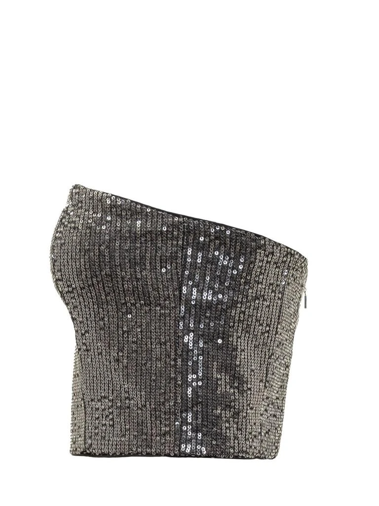 ROTATE Birger Christensen ROTATE Sequin Embellished Strapless Top 3